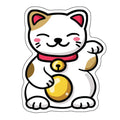 GOOD FORTUNE KITTY STICKER * NEW