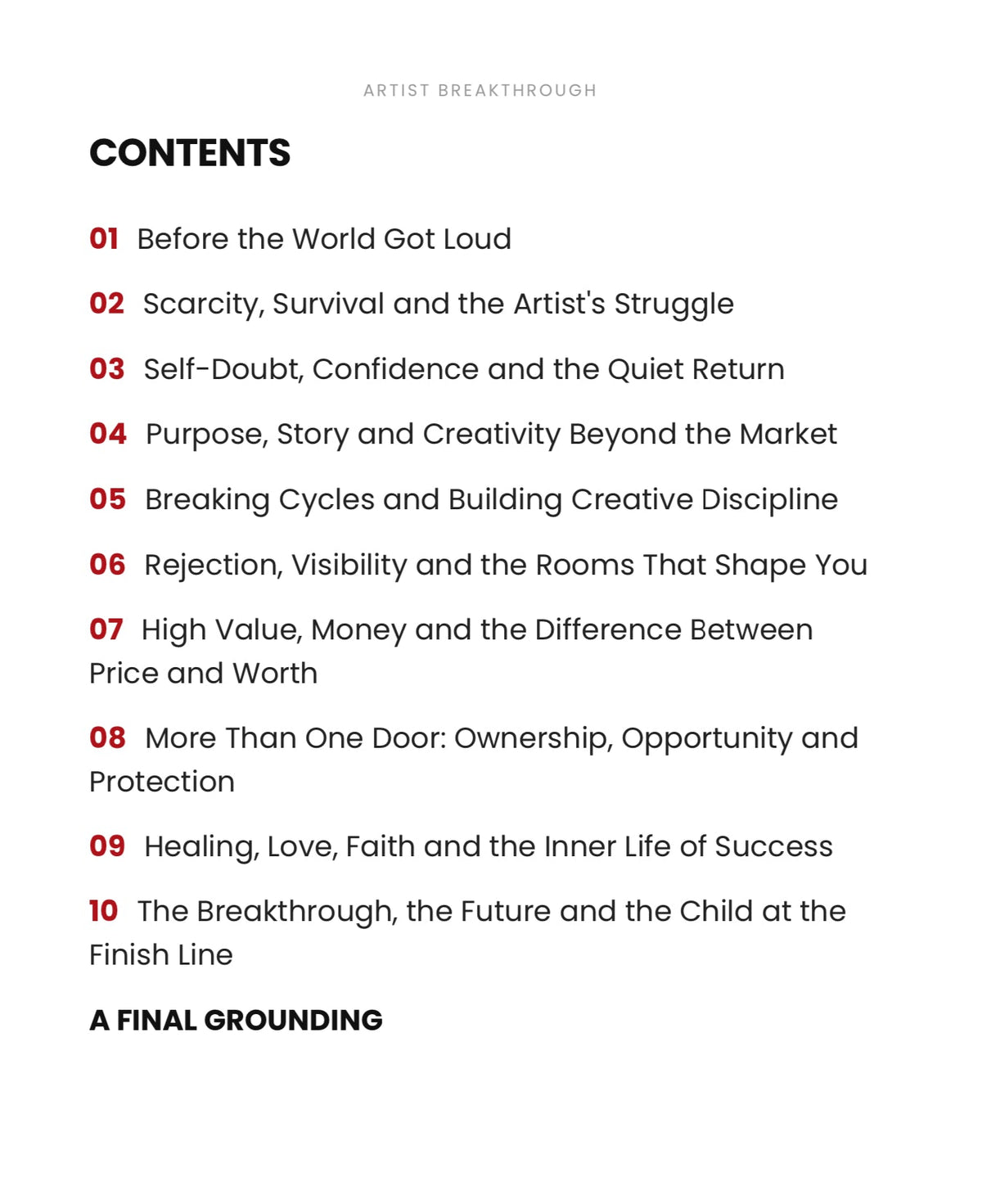 ARTIST BREAKTHROUGH REAL: From Scarcity to Creative Abundance By Jasming Jackson